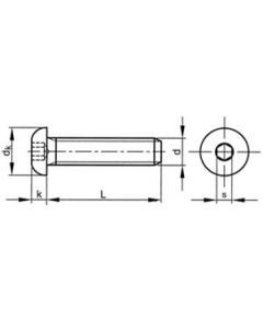 Bolt - Button Head - Stainless Steel - A2 - 4mm x 10mm