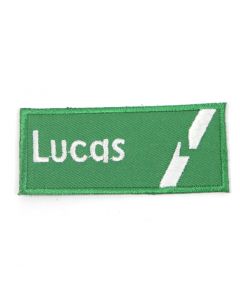 Patch - Lucas - Rectangle - 3 inch x 1 inch - Green - White