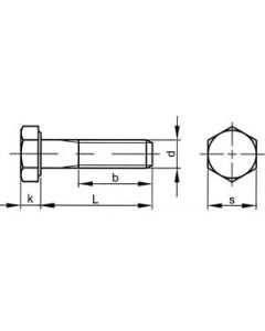 Bolt - Hex Head - Zinc - 6mm x 125mm - Unmarked Head